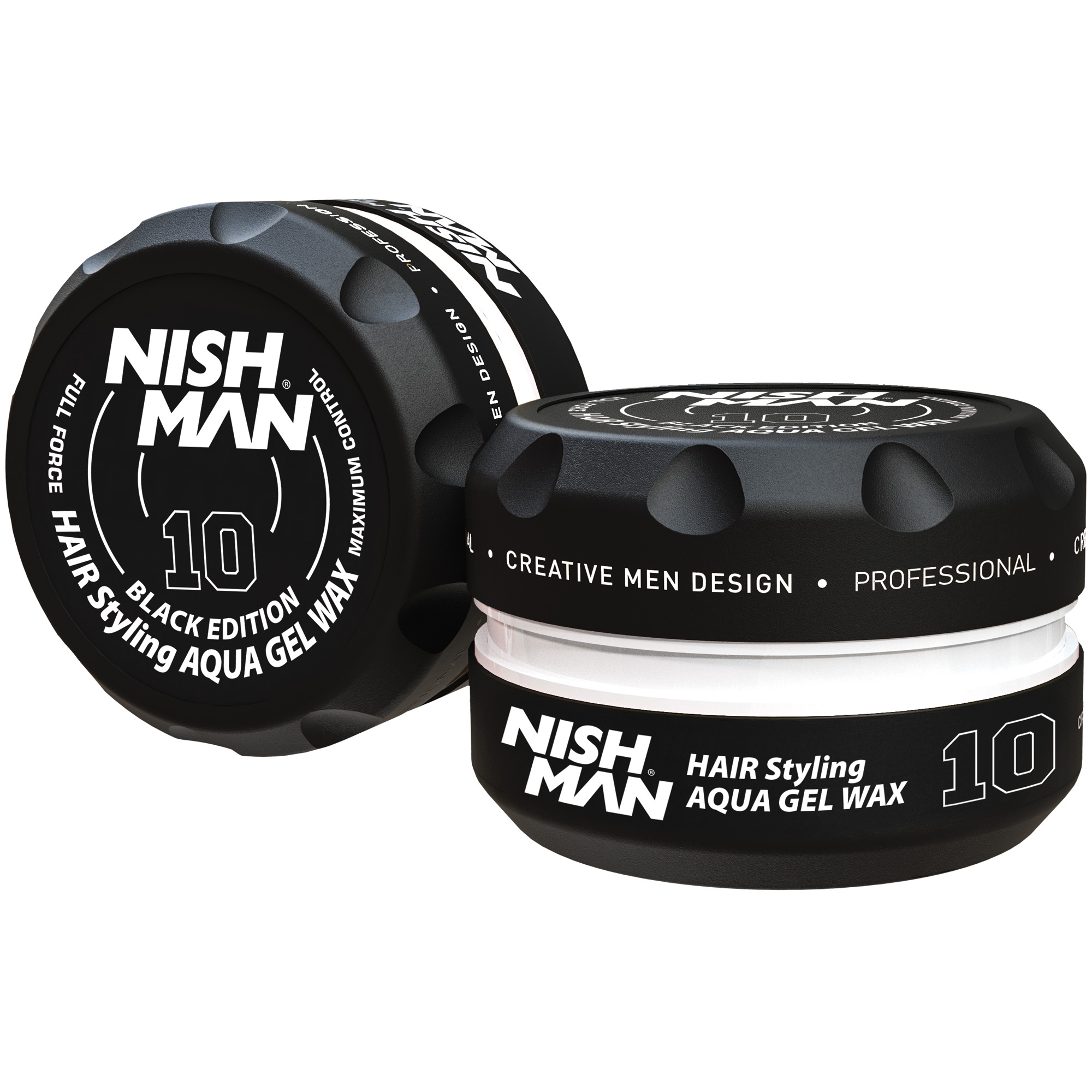 10 BLACK EDITION WAX NISHMAN Hair Styling Aqua Wax 10 Black Edition 150ml - Image 1