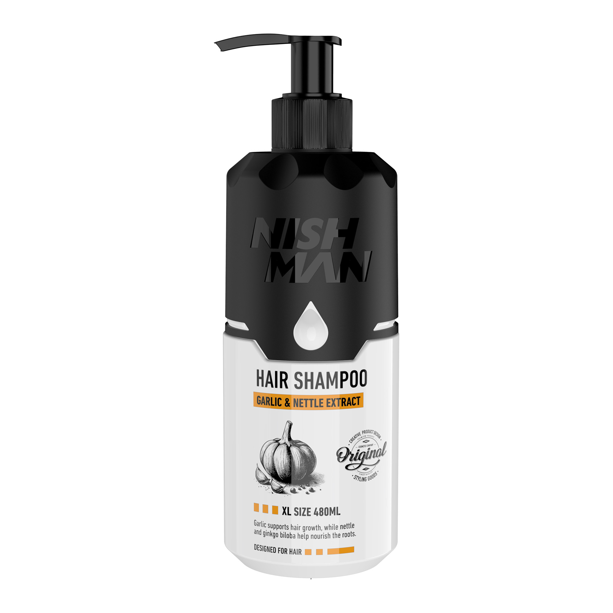 Hair Shampoo Garlic Nettle Scented 480ml NISHMAN Hair Shampoo Garlic & Nettle Scented 480ml - Image 1