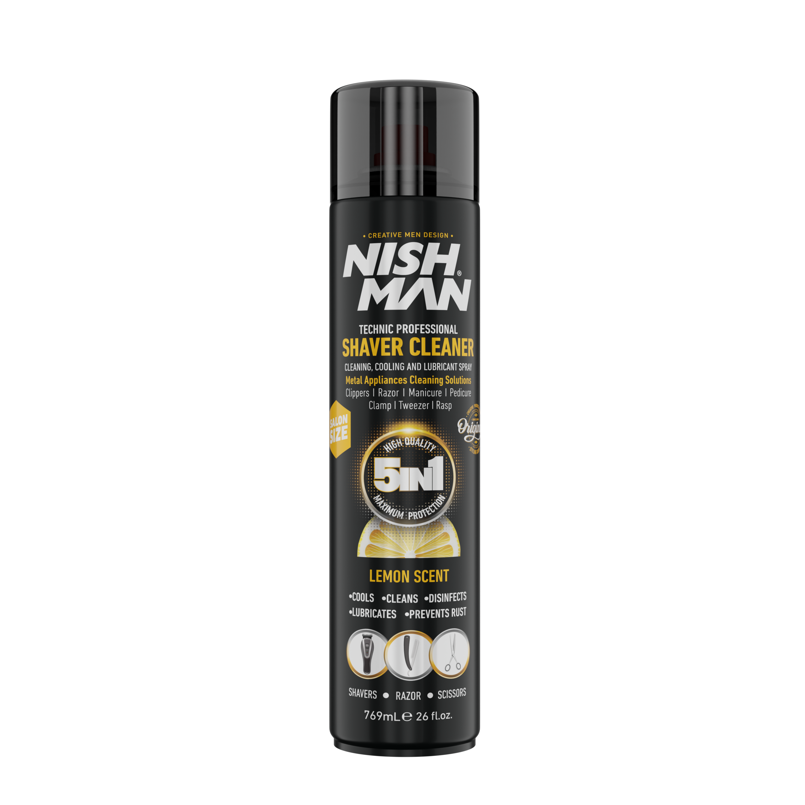 NISHMAN SHAVE CLEANER 769ml (1) NISHMAN Technic Professional Shaver Cleaner is a powerful 5-in-1 cleaning - Image 1