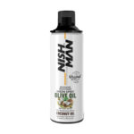 NISHMAN Olive Oil & Coconut hair spray white bottle